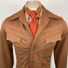 Vtg 60s 70s Lee Jacket Leisure Suit Blazer Coat Disco Mod Nik USA Mens Medium