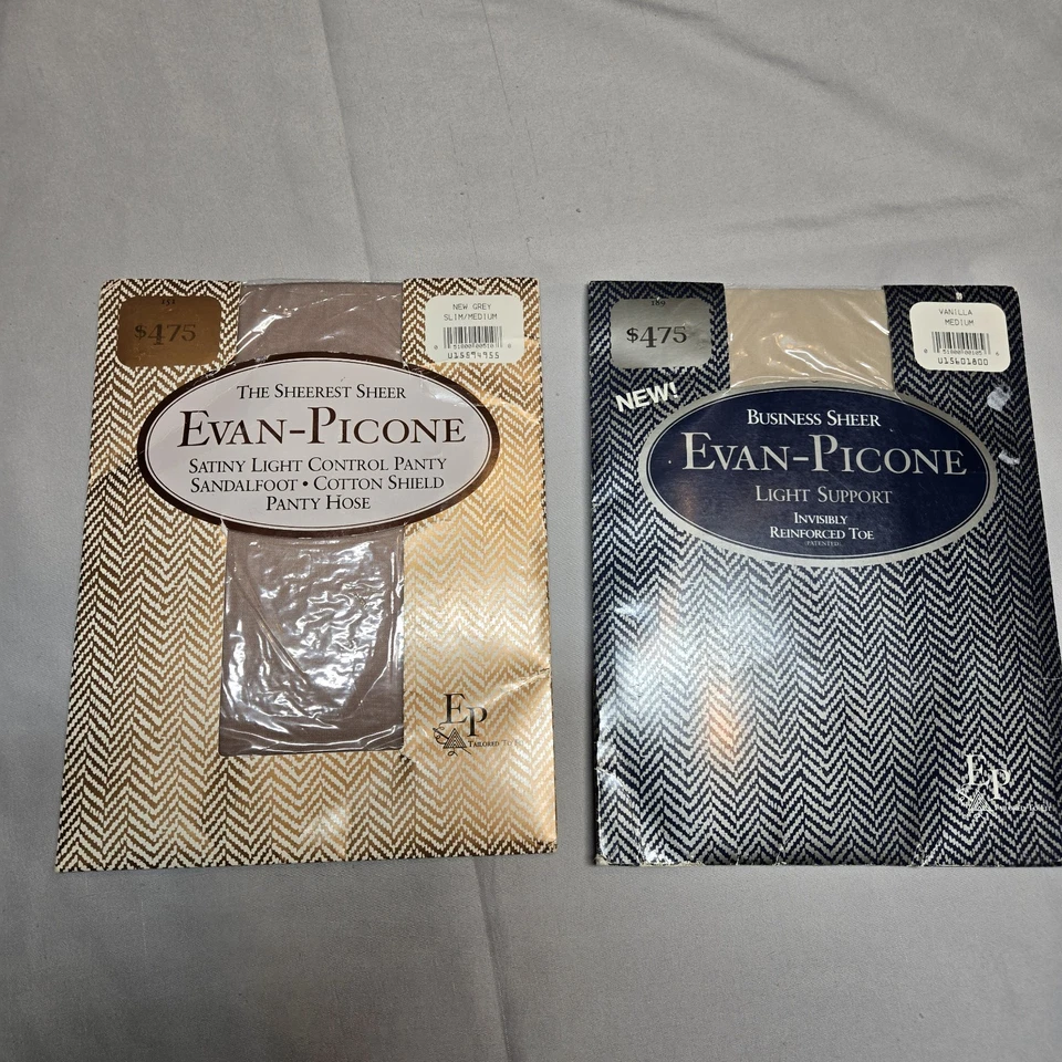 Paquete de 2 mangueras Evan Picone para mujer nuevas grises y vainilla ambas talla mediana 1 es delgada mediana Foto 3 de 4