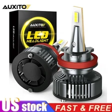 Pair AUXITO H11 H8 LED Headlight Bulbs Conversion Kit High Low Beam Free Return