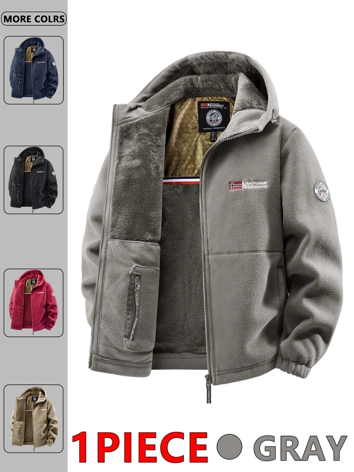 Men’s Outdoor Hooded Fleece Jacket Winter Warm Zip-Up Casual Coat Travel Wear
Opens in a new window