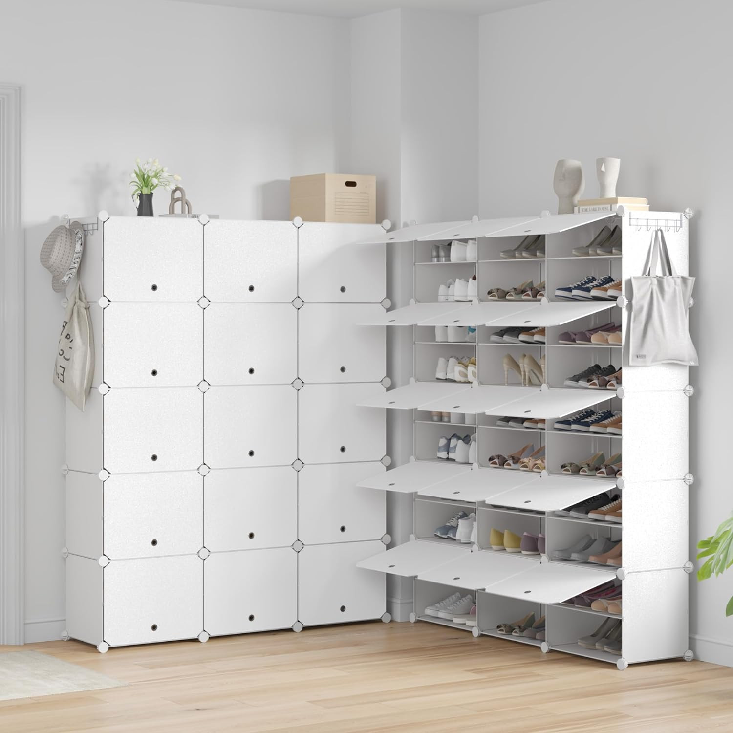 Scarpiera 10 Livelli Design Slim Plastica Bianca per Case Chic - 2