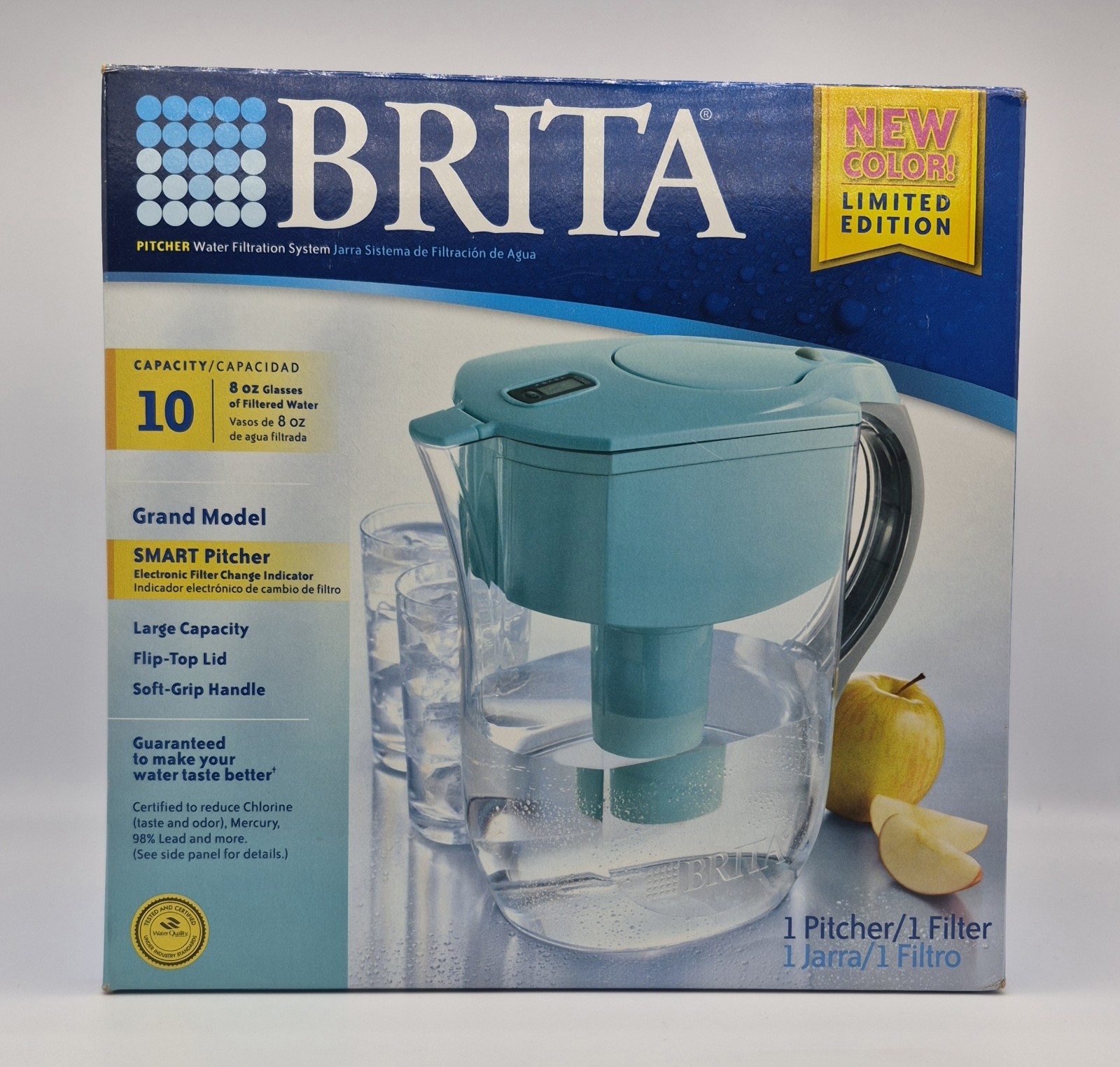 Brita Smart Pitcher Grand Model - Limited Edition (Turquoise