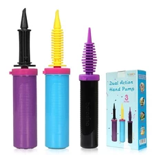 Borosino Balloon Pump, 3-Pack Can inflate Balloons in 29*5", Tricolor Set 