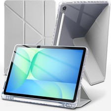 Slim Tri-Fold Case for Samsung Galaxy Tab S10 FE 10.9" - Clear Back, Auto Sleep,