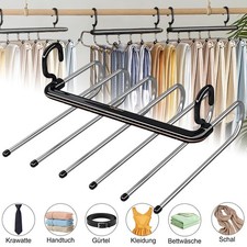 Edelstahl Kleiderbügel Metall Hosenbügel Platzsparend Mehrfach für Hosen Röcke