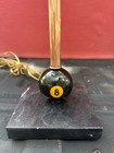Black & Gold Metal Table Lamp Pull Chain 8 Ball Base Corded Drum Shade — photo 4