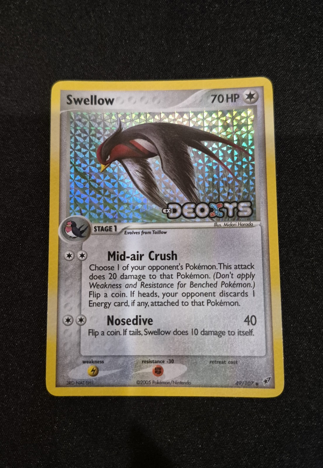 Pokemon TCG Swellow 49/107 ex Deoxys Reverse Holo NM