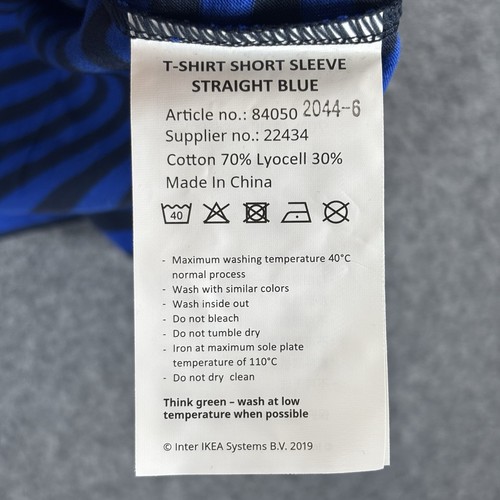 IKEA Hej Striped T-Shirt Blue Black Straight Blue Men’s XXL 2XL - Picture 7 of 9