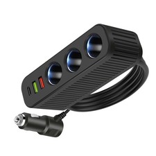 3Way Car Cigarette Lighter Splitter 3*USB Ports High-Speed Charging Adapter