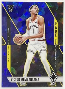 2023-24 Panini Phoenix Victor Wembanyama Fade To Black Blue Ice Spurs