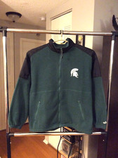 Michigan State Spartans Green Embroidered Fleece Zip-Up Shirt Adult XL Puma