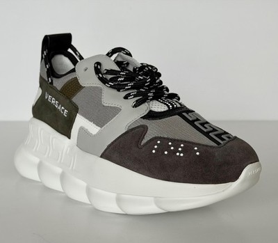 Versace Men's Chain Reaction Chunky Sneakers Gray 13 US (46 Euro) 1021575 IT NIB