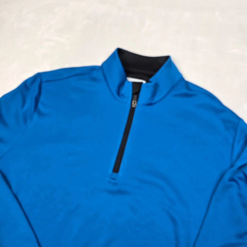 PGA 巡回赛保暖高尔夫套衫男式 2XL 蓝色黑色 1/4 拉链长袖新品 — 第 4/4 张图片