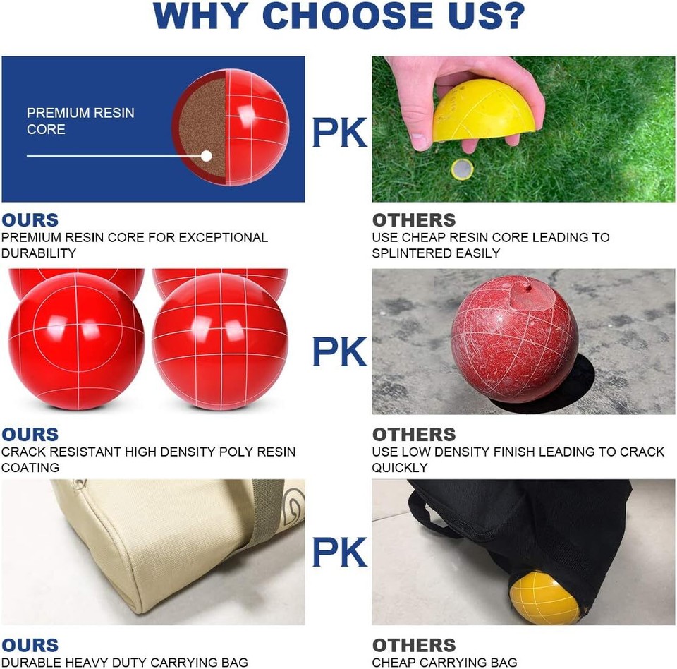 107mm Official Bocce Ball Set Regulation Size and Weight eBay