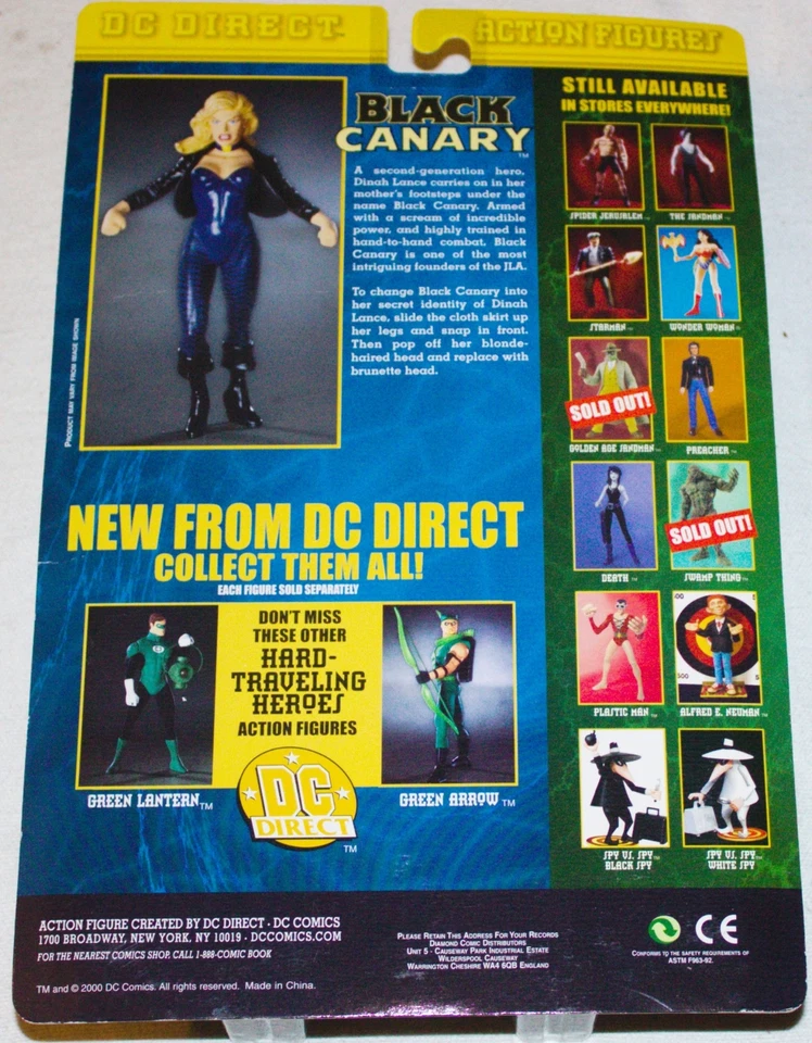 Hard-Traveling Heroes Black Canary Action Figure DC Direct 2000 SEALED NEW MIB Foto 2 de 2