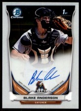 2014 Bowman Chrome Blake Anderson Auto Miami Marlins