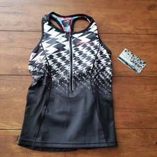 ZOOT Womens X-Small Tri Racerback Triathlon Top Shirt Ultra 19 Black Red Blue XS