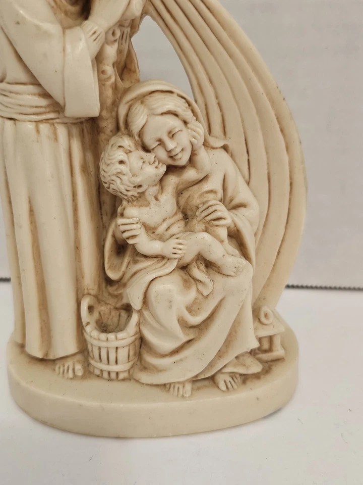 Estatua de la Sagrada Familia con Estrella de Belén Escultura L. Toni Alabastro SH2 Foto 3 de 4