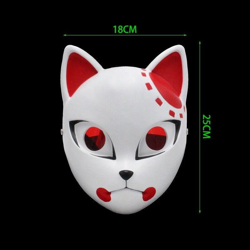 Demon Slayer Fox Mask Kamado Tanjirou Makomo Sabito Cosplay Prop Resin Full Mask - Image 4 of 4