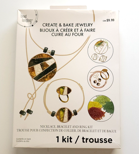 Bead Landing Create and Bake Lot, Blue Crystals, Charm Card Jewelry Kit NEW - Picture 3 of 8