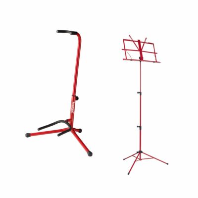 ZOUNDHOUSE Einsteiger-Bundle 14: Notenständer + Gitarrenständer / rot
