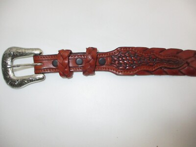 Nocona Western Style Braided Leather Women\'s Belt Nocona Belt tooled & braided leather Western ladies belt  main image 3