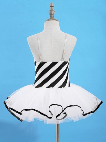 Kids Girls Candy Cane Striped Ballet Tutu Dress Ballerina Skating Dance Costume - Picture 31 of 41