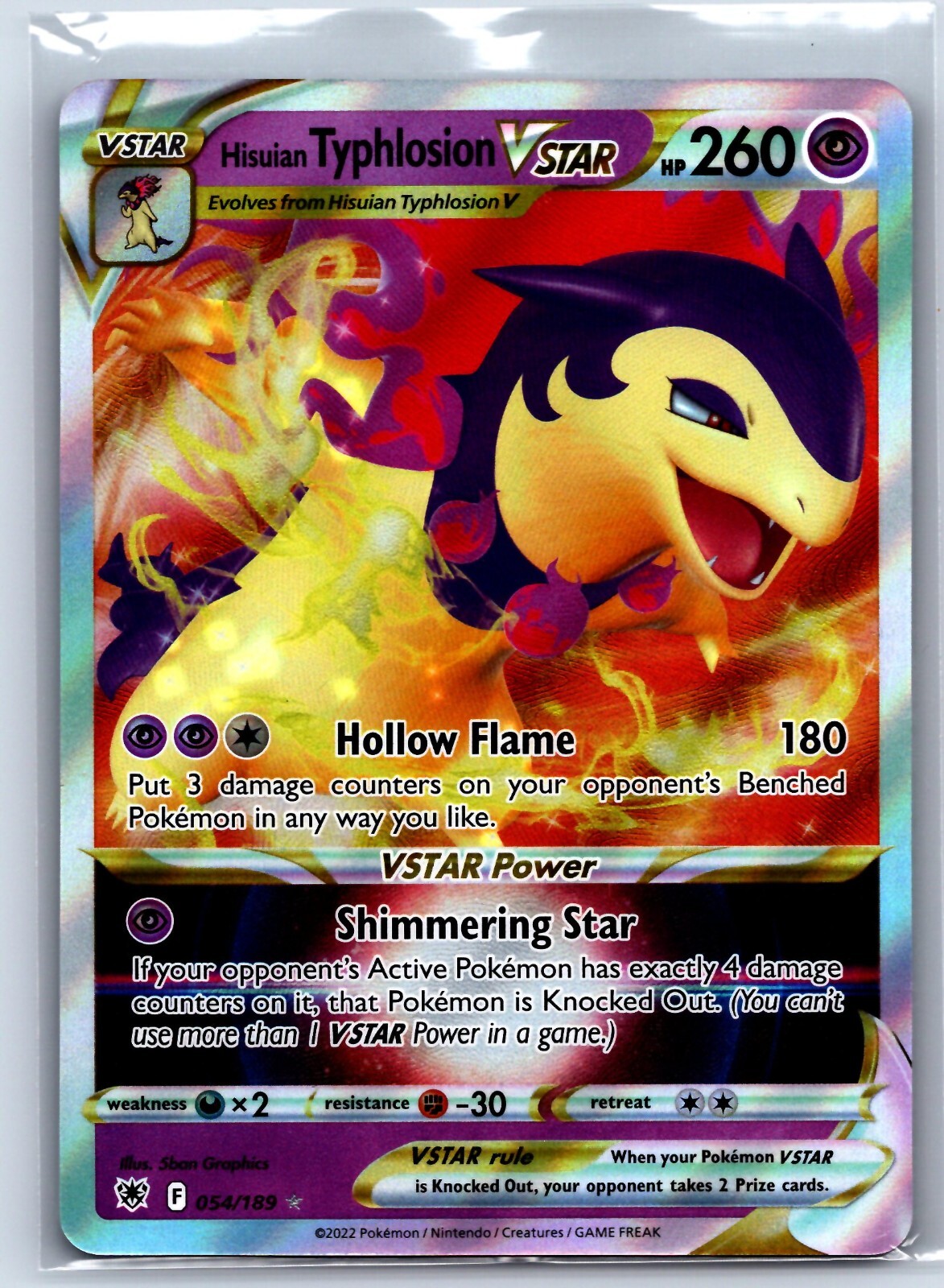 Hisuian Typhlosion VSTAR 054/189 Swsh10: Astral Radiance Holo