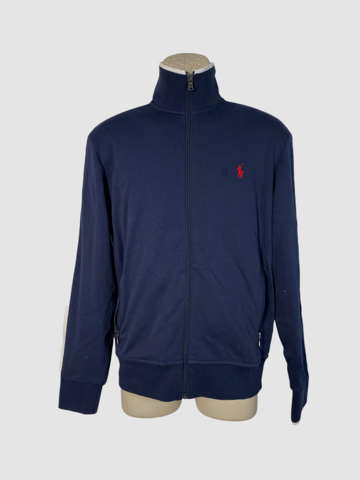 Giacca pony con cerniera morbida Ralph Lauren da uomo blu $110 polo taglia S