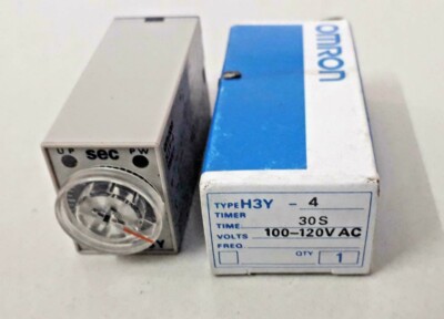 4pcs H3Y-4-30S-100-120AC Omron 4PDT Timer Zeit Verzögerung Relais Neu