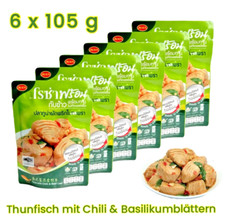 [ 6 x 105 g ] Roza Thai Fertiggericht - Thunfisch mit Chili und Basilikumblätter