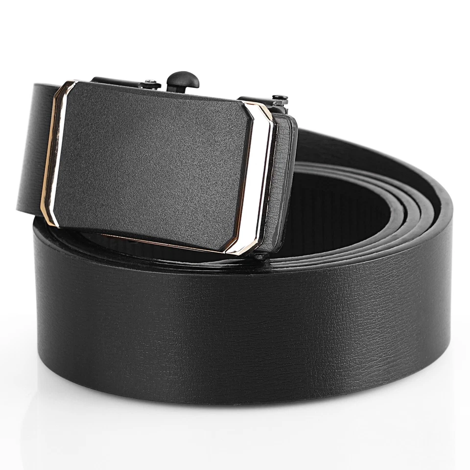 Cinturones de trinquete causales de cuero para hombre hebilla automática ajustable 47,2 pulgadas de largo EE. UU. Foto 3 de 4