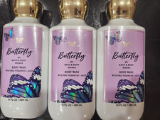 3 BATH  BODY WORKS BUTTERFLY BODY WASH WITH PRO VITAMIN B5 ALOE 10 FL OZ EACH