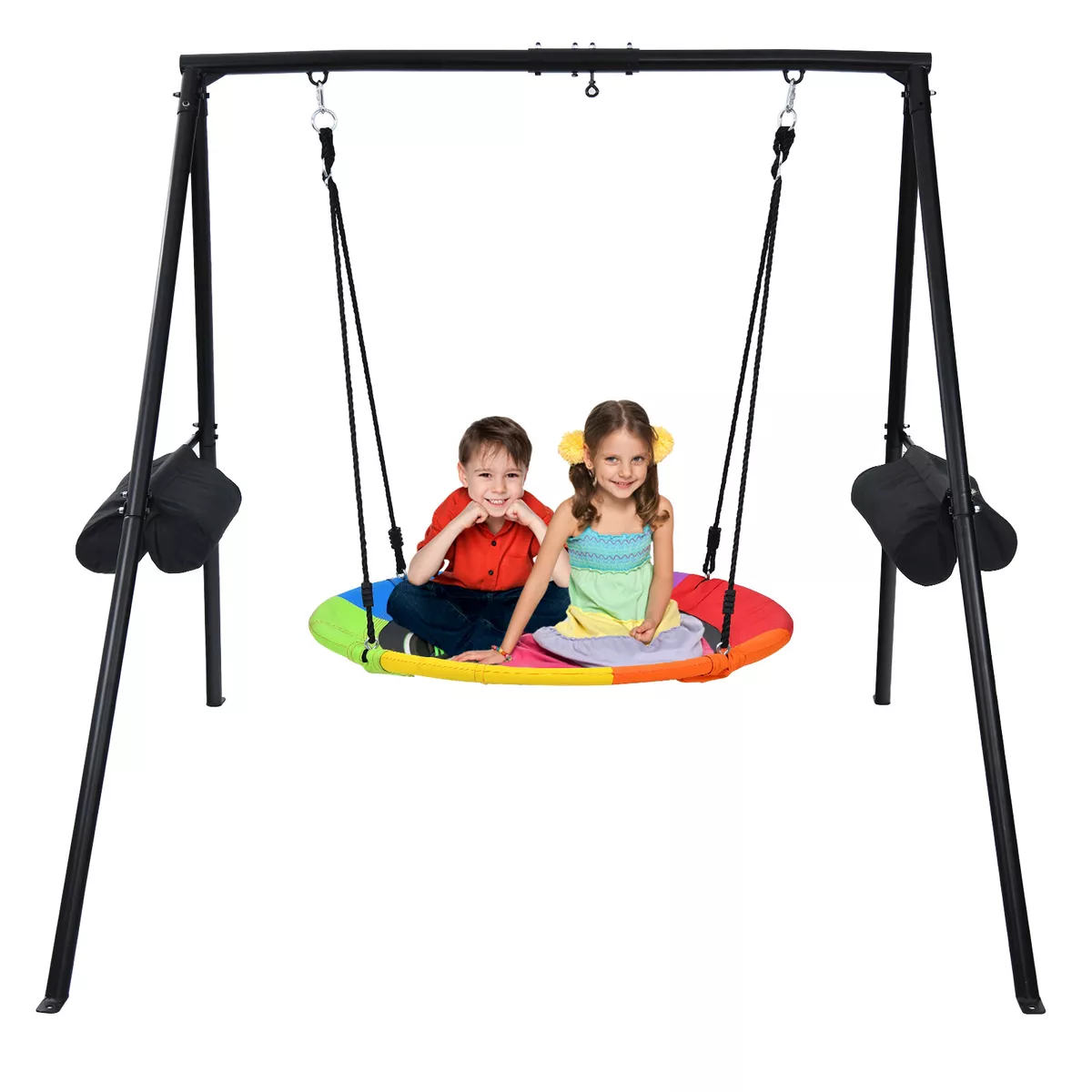 Flying saucer set metal patio swing hot sale