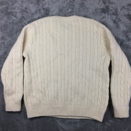 Brandy Melville Sweater Womens Large Oversized Wool Cable Knit Fisherman Ivory - Picture 12 of 13