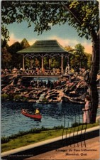 Montreal Quebec Lafontaine Park Kiosk Postcard Posted QC 1949