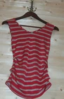 LADIES MARIMEKKO SLEEVELESS STRETCH VISCOSE STRIPED TOP BLOUSE SZ L