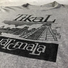 VTG Tikal Guatemala Mayan Pyramid Sleeveless T shirt 3XL Grey 80’s Single Stitch