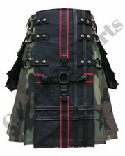Scottish Fashion Camouflage Kilt Tactical Duty Kilts For Men Size 28" to 50" 