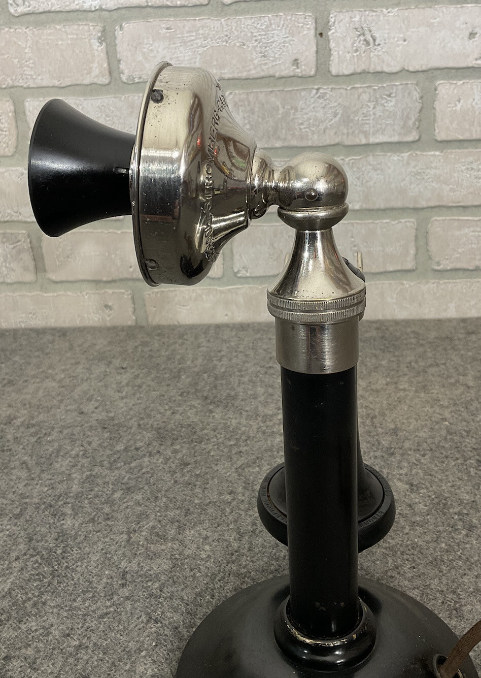 Stromberg Carlson Candlestick Telephone Nickel Chrome Candle Stick