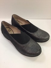 Dansko Ann Women's 38 US 7.5-8 Metallic Pewter/Black Leather Slip On Shoes