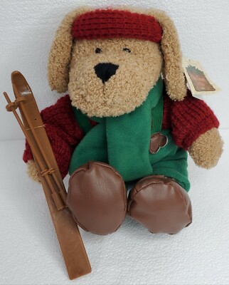 Pine Creek Lodge Sven Puppy Dog Stuffed Animal Toy ear tag Scarf Sweater  13”