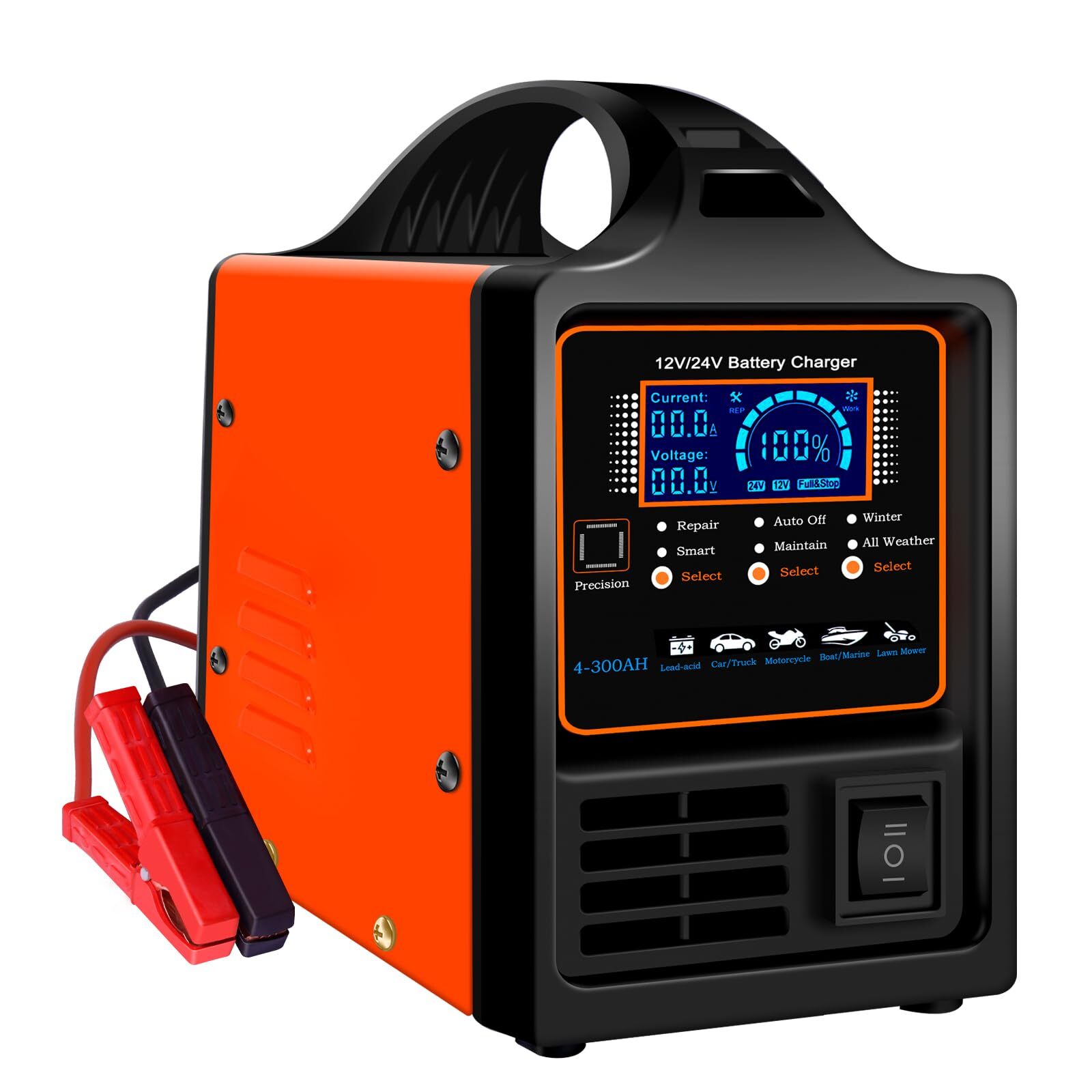 12V 24V Car Battery Charger Heavy Duty and Automatic Maintainer NEW VERSION USA