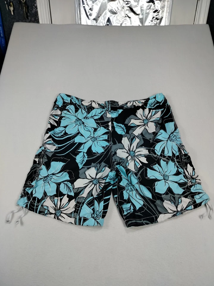 Roundtree & Yorke Swim Trunks Mens 1X Blue Board Shorts Floral Hawaiian Tropical - Image 2 of 4