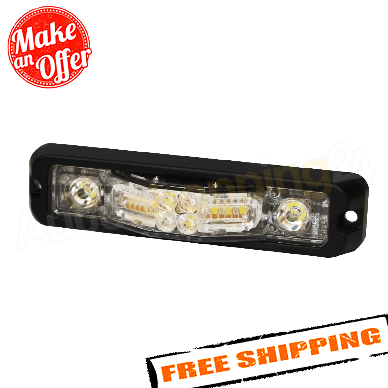 ECCO ED3777AB 5.38" ED3777 Series Multi Mount Amber/Blue LED Strobe