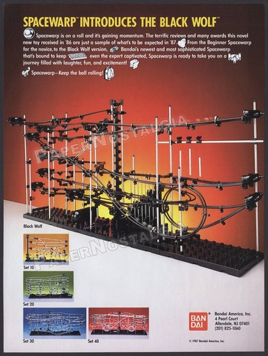 SPACEWARP - Original 1987 Trade AD / ADVERT / Bandai _ Black Wolf rollercoaster