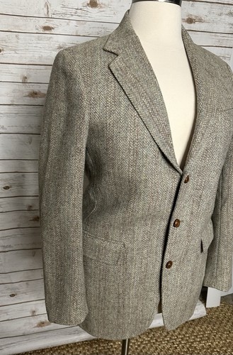 Vintage academia Asher Harris Tweed Union Made 100% Scottish wool blazer Size 42 - Picture 4 of 9