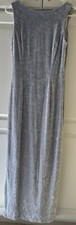 Scott McClintock Womens Evening Gown 10 Blue Gray Color Velvet Sleeveless Maxi
