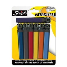 Scripto Adjustable Flame 7 Pack Disposable Lighters