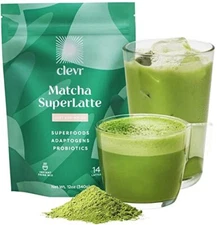 Clevr Blends Matcha Green Tea Powder Oat Milk Instant Latte Mix 100% Japanese...